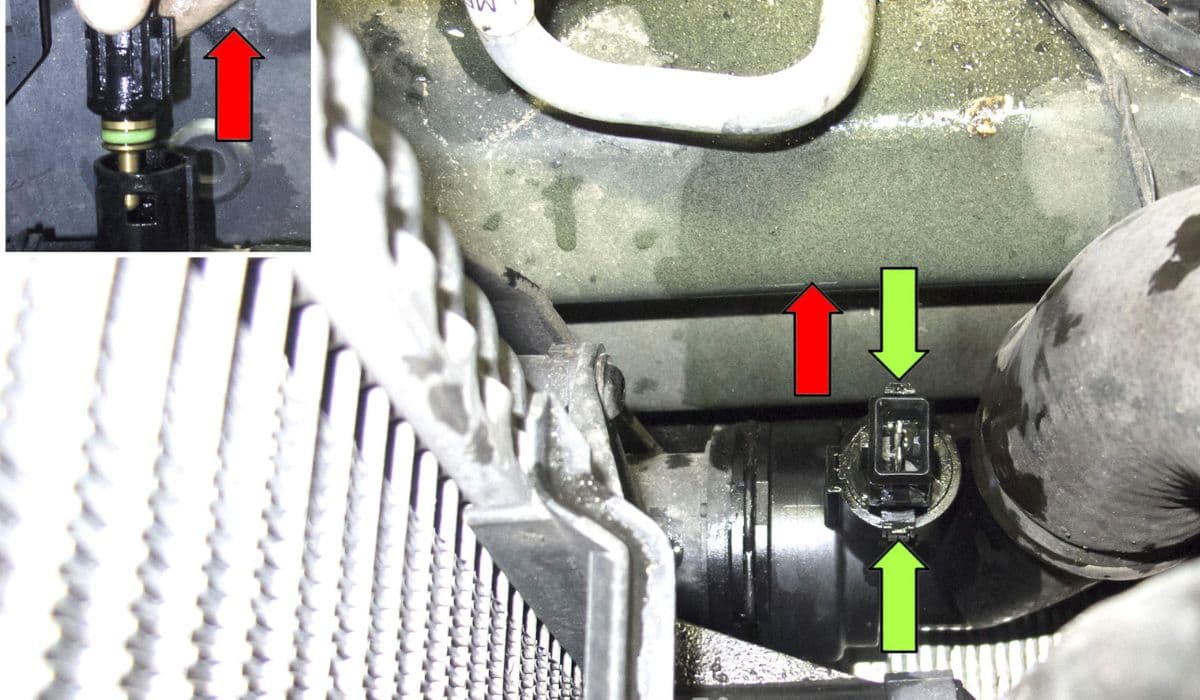 How to replace brittle plastic radiator sensor BMW