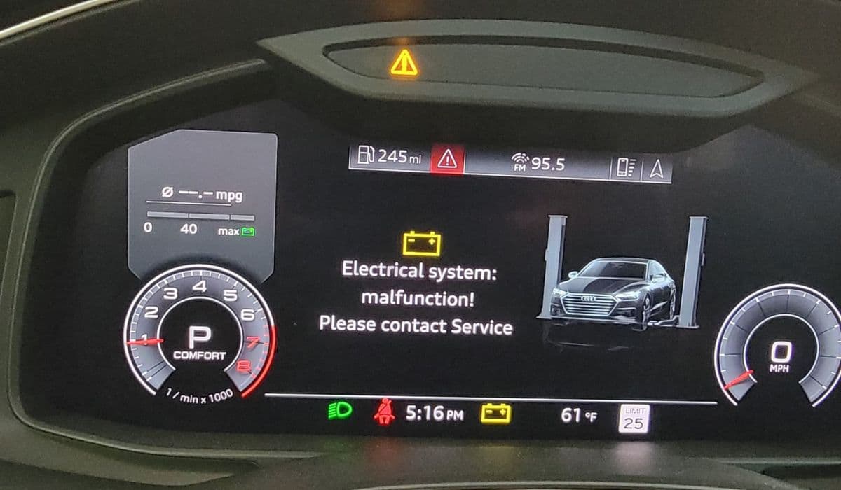 Audi electronic warning lights and sensor failures